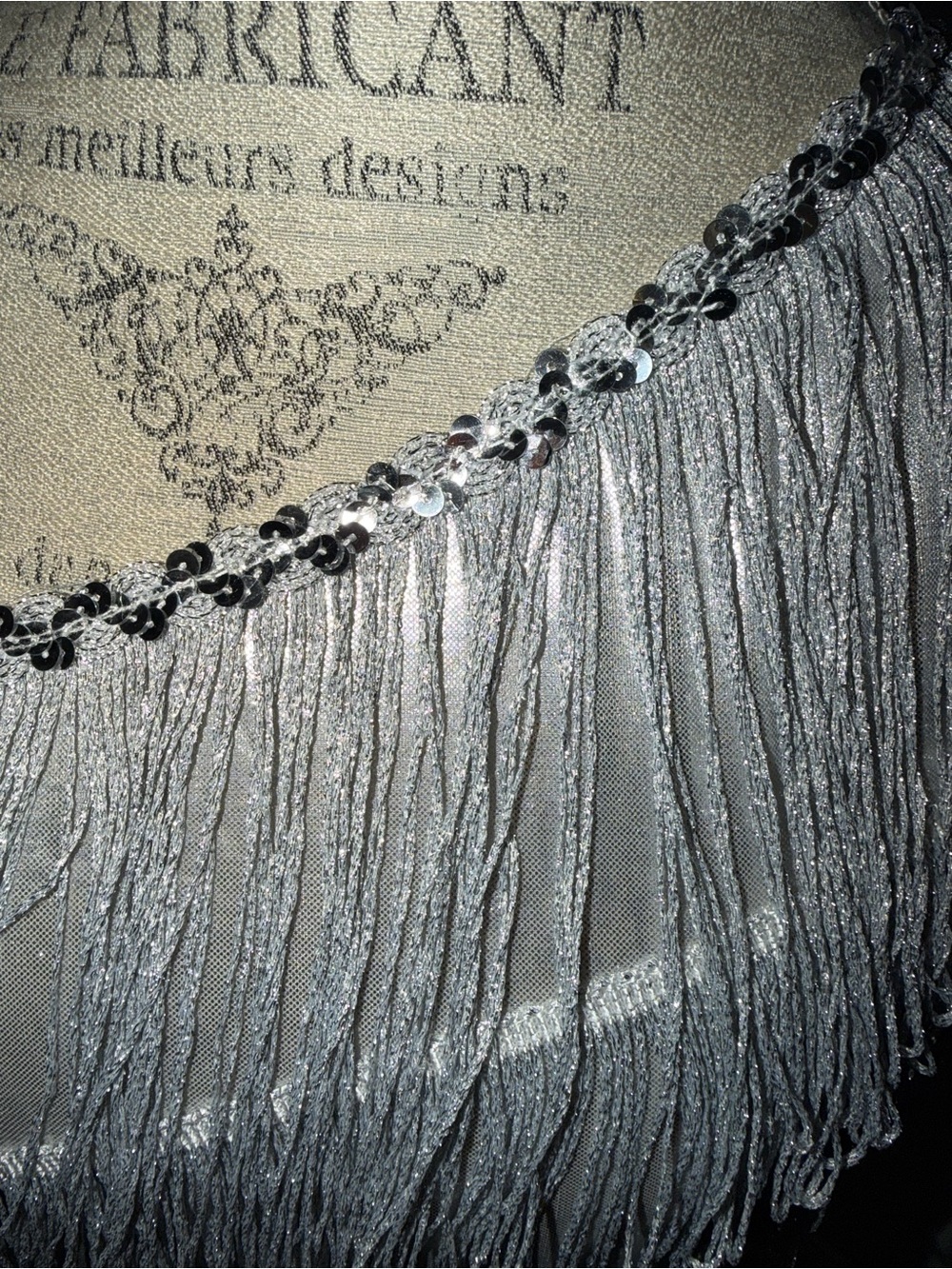 Silver One-Shoulder Fringe Cocktail Dress - Picture 7 of 9